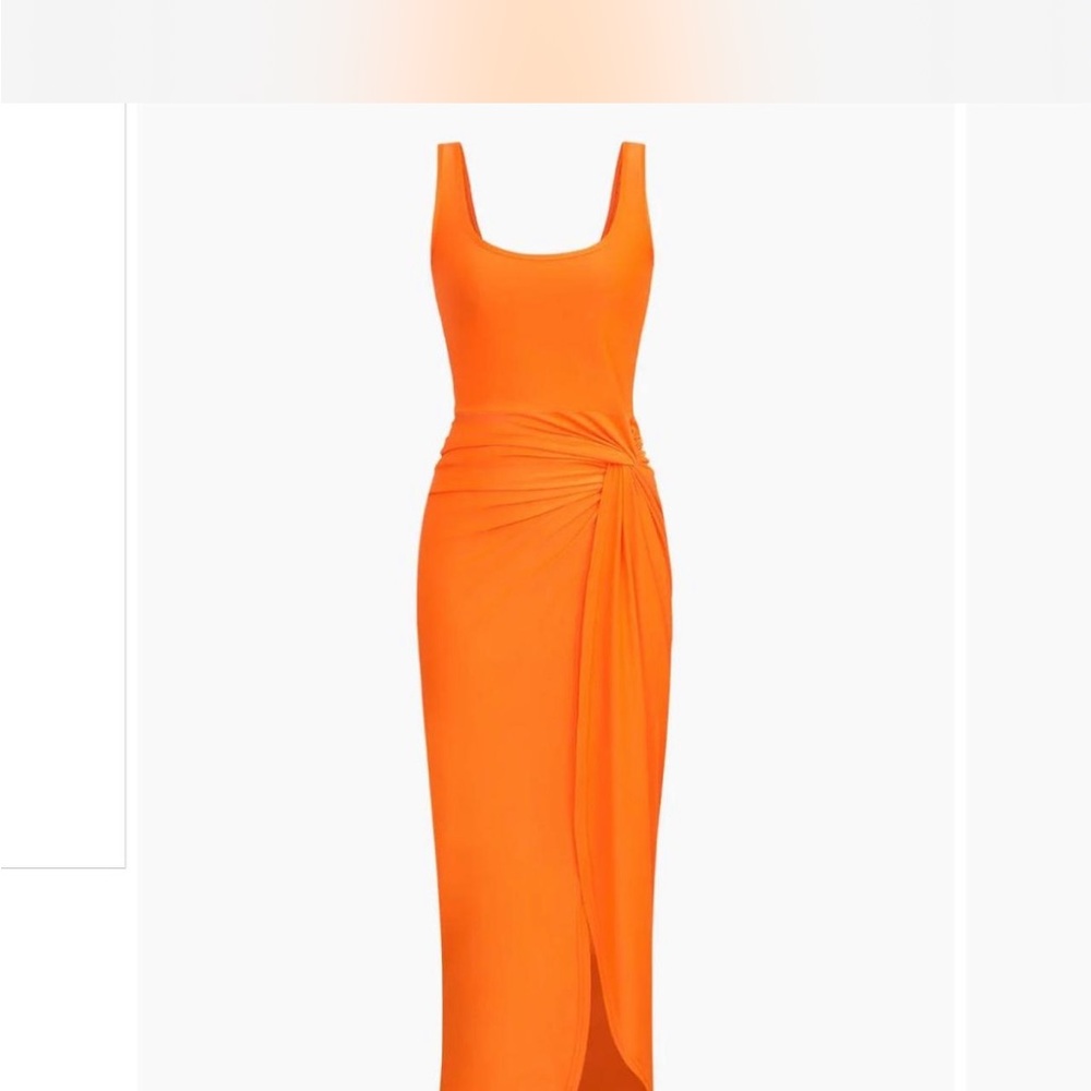 Vibrant Orange Midi Dress